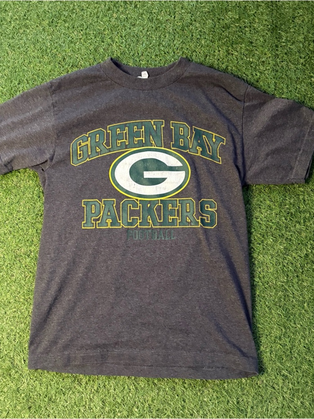 Vintage Green Bay Packers T-Shirt NFL Football Charcoal Grey Small